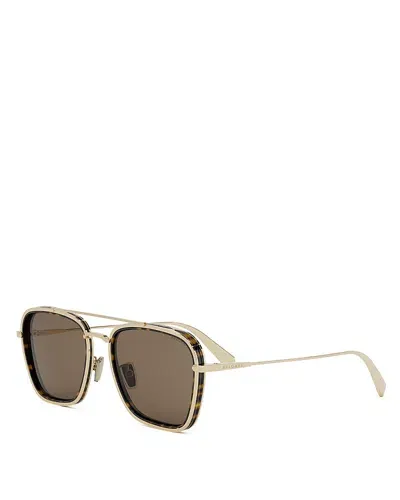 Bvlgari B.zero1 Square Sunglasses In Gold/brown Solid