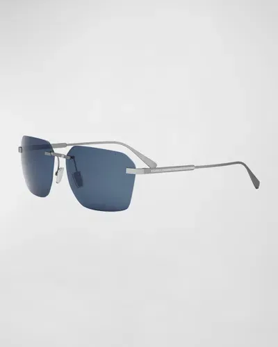 Bvlgari Octo Sunglasses In Matte Palladium Blue