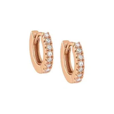 By Adina Eden Cz Mini Huggie Earring In Rose Gold