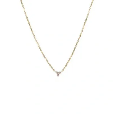 By Adina Eden Diamond Mini Trio Cluster Necklace 14k In 14k Gold