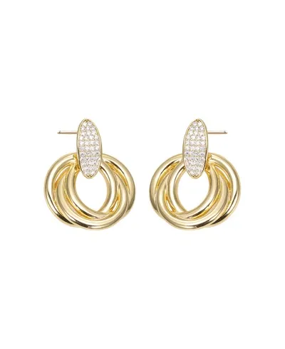 By Adina Eden Pave Dangling Twisted Knot Stud Earring In Gold