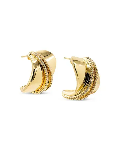 By Adina Eden Pave Double Strand Fluid Stud Earrings In Gold