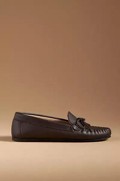 By Anthropologie Bow Driving Loafers In Brown