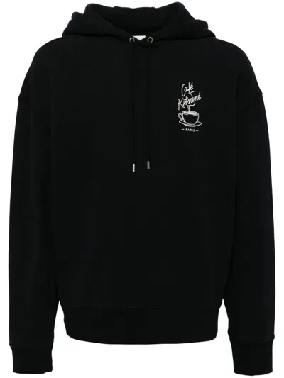 Café Kitsuné Coffee Cup Hoodie In Black