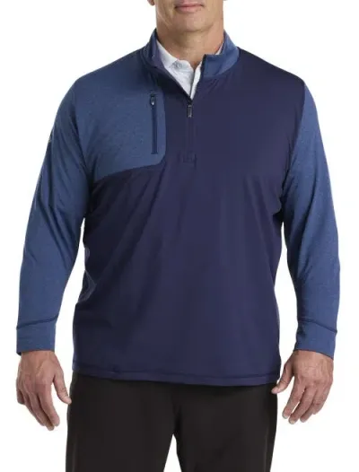 Callaway 1/2-zip Mixed Media Pullover In Peacoat