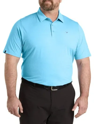 Callaway Classic Jacquard Golf Polo Shirt In River Blue