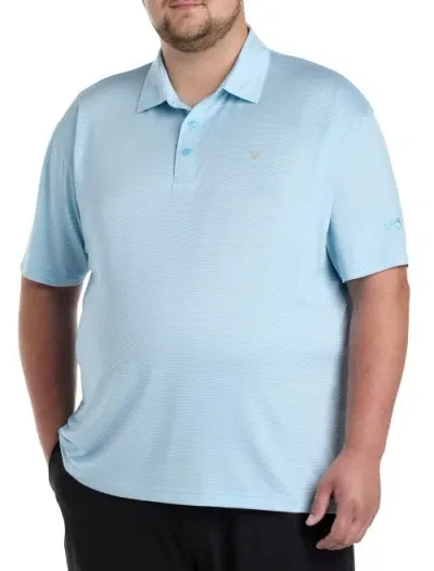 Callaway Fine Line Striped Polo Shirt In River Blue