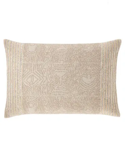 Callisto Home Natural Brocade Decorative Pillow In Neutral