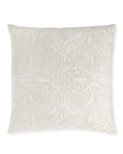 Callisto Home Roma Embroidered Pillow 22" In Nat/creme