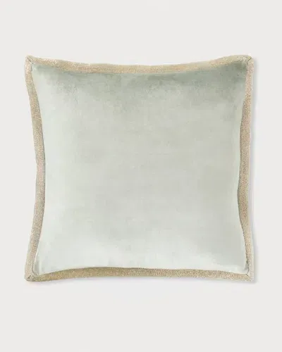 Callisto Home Two-tone Velvet Decorative Pillow, 22"sq. In Neutral