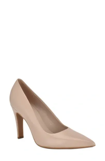 Calvin Klein Dessia Pointed Toe Pump In Light Natural Leather