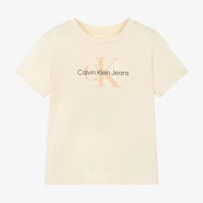 Calvin Klein Babies' Girls Ivory Ck Cotton T-shirt