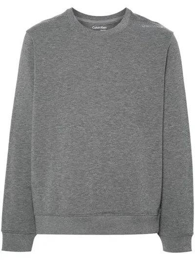 Calvin Klein Logo-lettering Sweatshirt In Grey