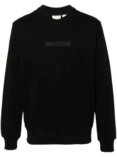 Calvin Klein Logo-patch Sweatshirt In Black