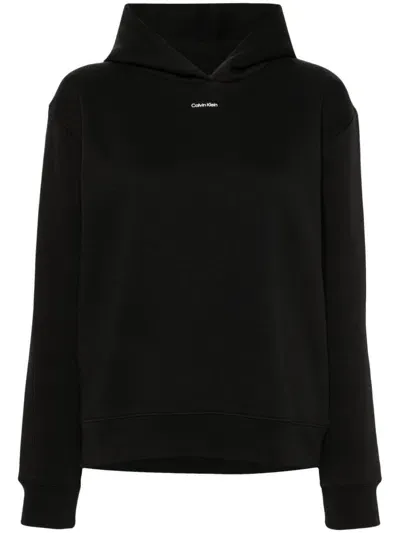 Calvin Klein Logo-print Hoodie In Schwarz