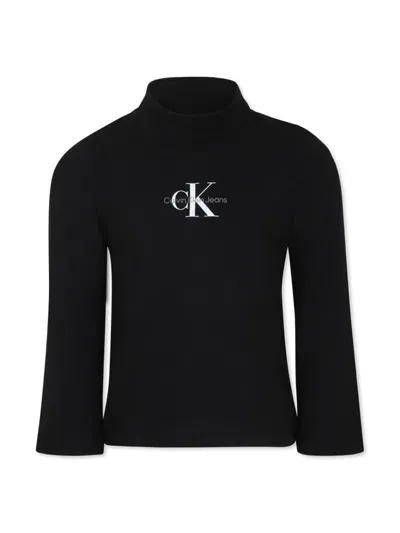 Calvin Klein Kids' Logo-print Sweatshirt In Black