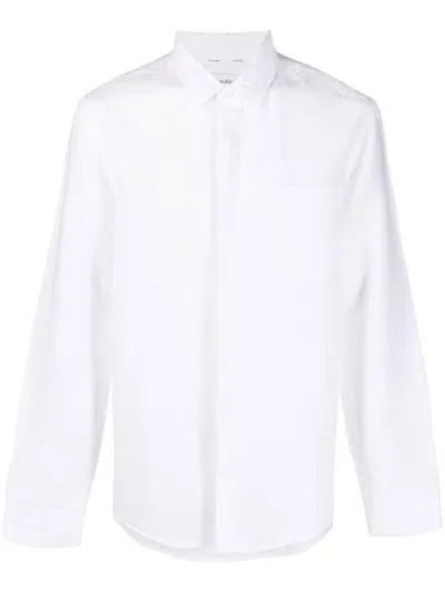 Calvin Klein Long-sleeve Pocket Shirt In Weiss