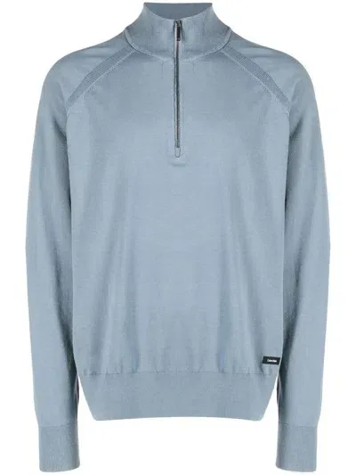 Calvin Klein Quarter Zip Sweatshirt Blue