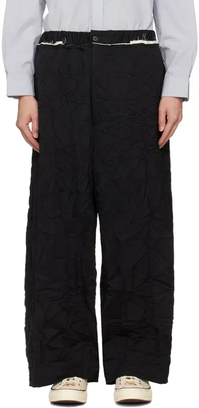 Camiel Fortgens Black 150% Trousers In Black - Wrinkled Woo