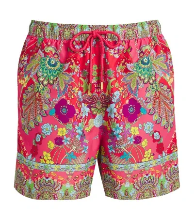 Camilla Printed Swim Shorts In Pink