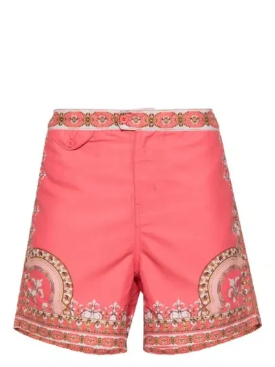 Camilla Shell Games Tailored Swim Shorts In Pink