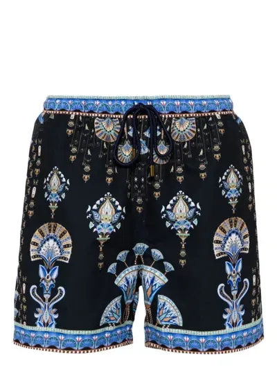 Camilla Under Scarab Skies Swim Shorts In Multicolor