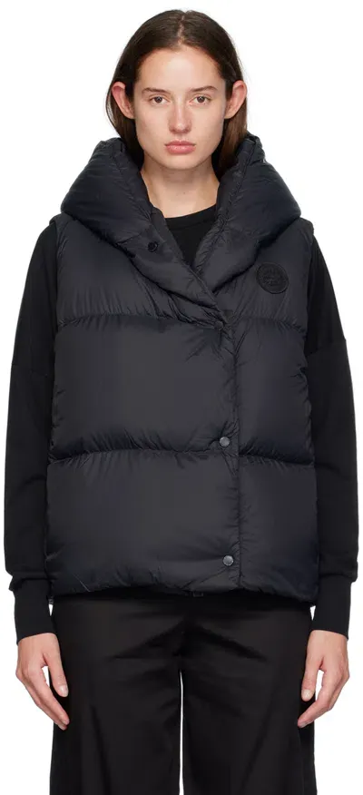 Canada Goose Black Rhoda Hooded Down Vest In 61 Black