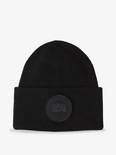 Canada Goose Logo Patch Beanie In Black