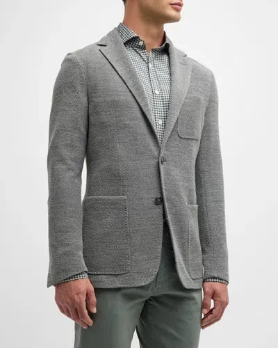 Canali Men's Textured Jacket In Grey