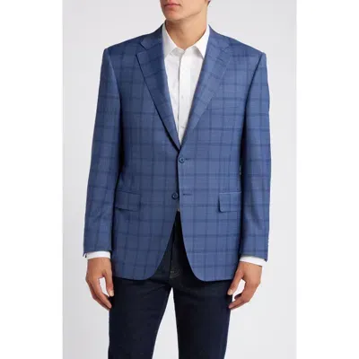 Canali Siena Regular Fit Check Stretch Wool Sport Coat In Blue