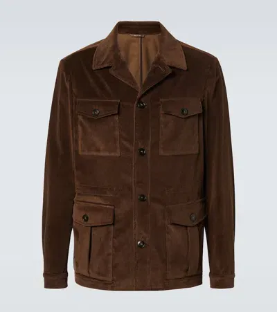 Canali Wool And Cashmere-blend Jacket In Brown