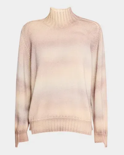 Canessa Diadem Airbrushed Cashmere Turtleneck Sweater In Gobi Desert