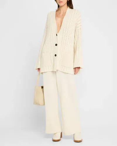 Canessa Endless Summer Open-stitch Cashmere Cardigan In Magic