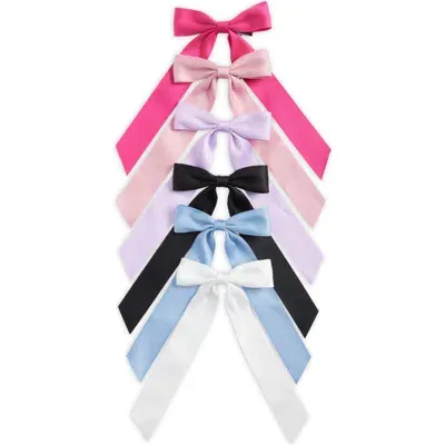 Capelli New York Kids' Assorted 6-pack Bow Hair Clips In White