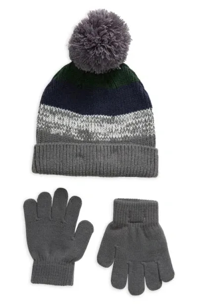 Capelli New York Kids' Pompom Beanie & Gloves Set In Navy