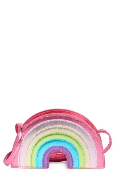 Capelli New York Kids' Rainbow Metallic Crossbody Bag In Pink Multi Combo