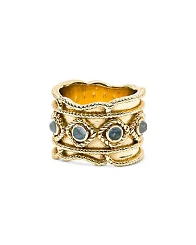 Capucine De Wulf Victoria Labradorite Ring In Gold/blue Labradorite