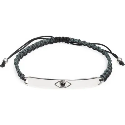 Caputo & Co Evil Eye Macramé Bracelet In Metallic