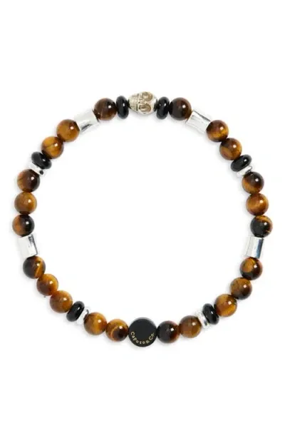 Caputo & Co Tiger's Eye Stretch Bracelet In Brown