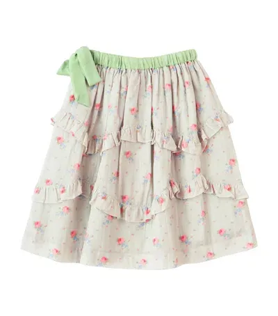 Caramel Kids' Cotton Azalea Tiered Skirt In Ivory