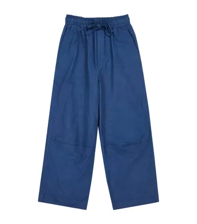 Caramel Kids' Cotton Caper Trousers In Purple