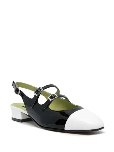 Carel Paris Abricot Patent Slingback Ballet Flats In Negro