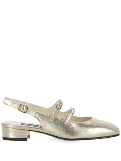 Carel Paris Metallic Slingback Flats In Gris