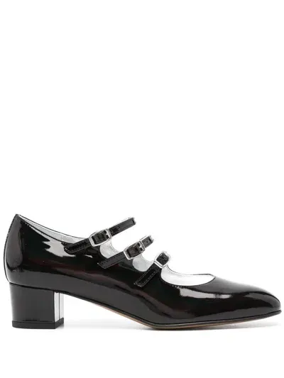 Carel Paris Noir Reflex Patent Mary Jane Shoes In Black