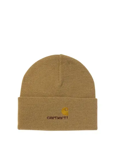 Carhartt American Script Hats Beige In Brown