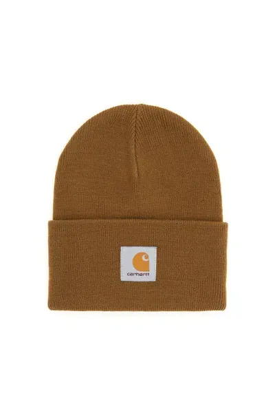 Carhartt Beanie Hat With Logo Patch In Hzxx