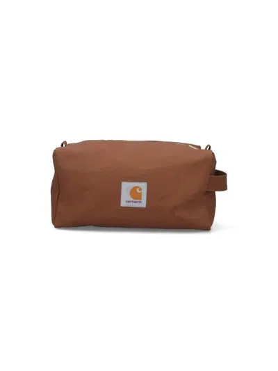 Carhartt Beuty "canvas Washbag" In Brown