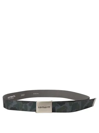 Carhartt Clip Chrome Belts Grey In Black