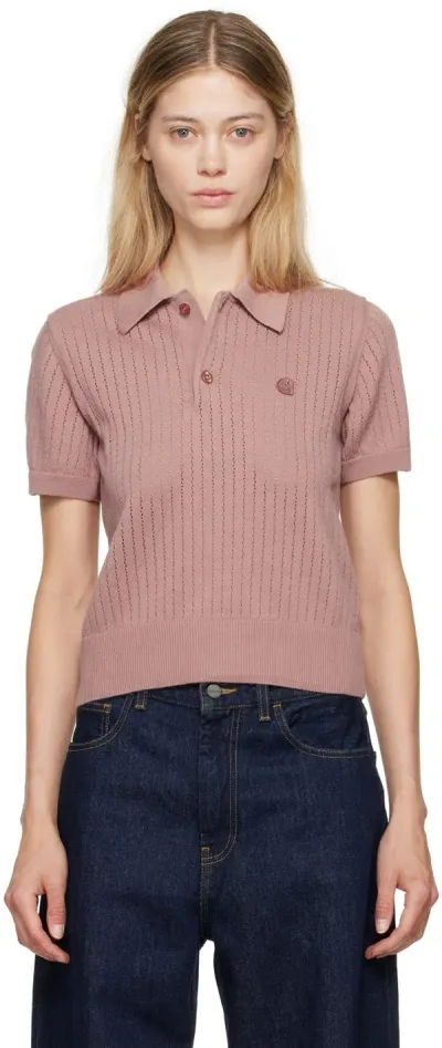 Carhartt Pink Norlina Polo In Dusty Fuchsia