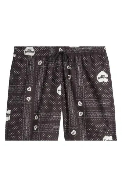 Carhartt Slater Swim Trunks In Heart Bandana Print